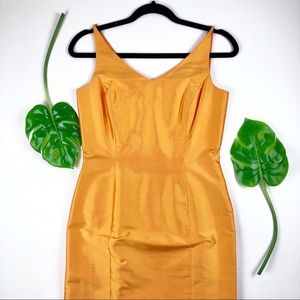Ann Taylor 100% silk orange cocktail dress